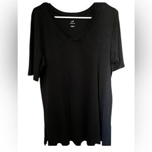 J. Jill Classic Black Short Sleeve Top 100% Pima cotton